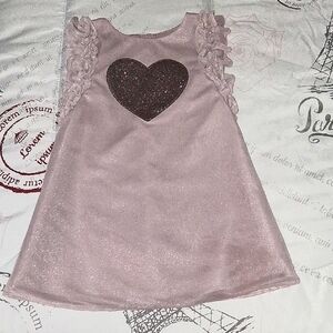 Shimmery Mauve Colored Dress with Glitter Heart
